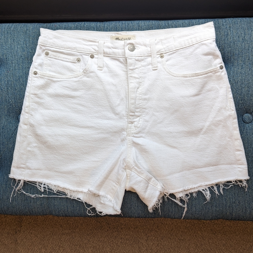Madewell The Perfect Jean Short in Tile White Size 30 Pre-owned